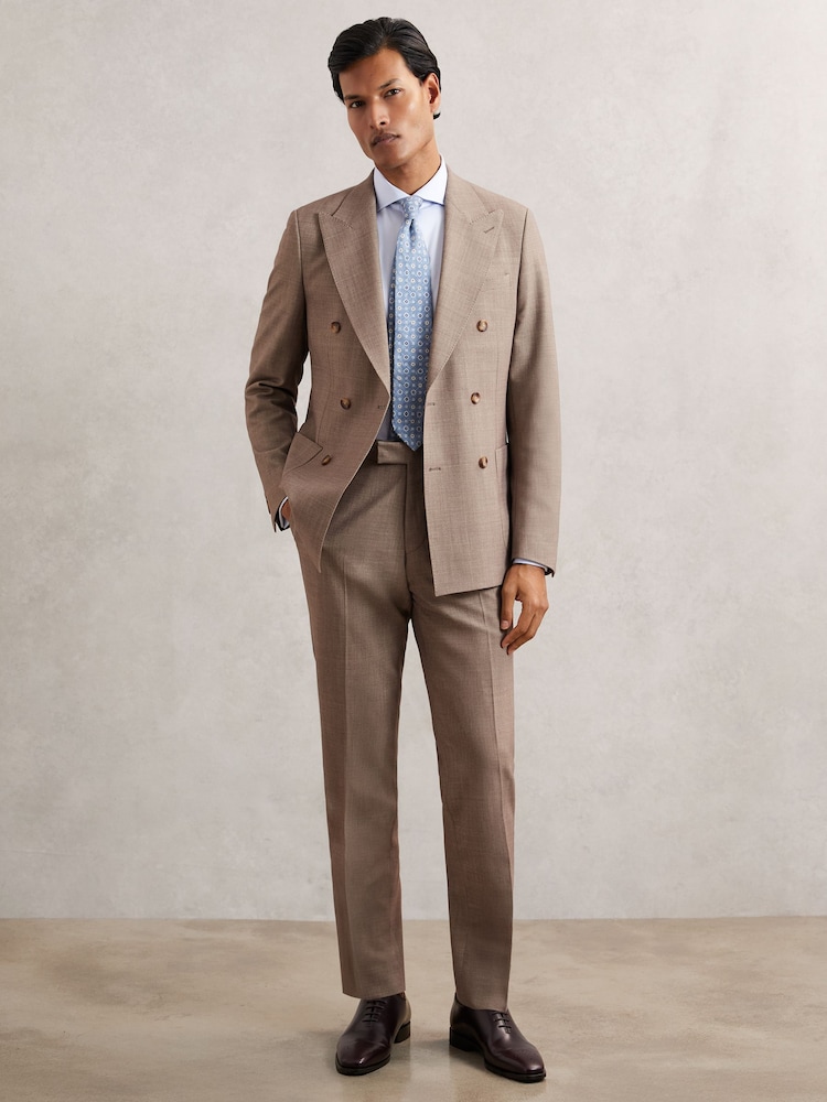 Reiss Brown Belmont Suit Trousers - Image 1 of 6