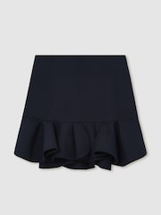 Reiss Navy Robin Ruffle-Hem Mini Skirt - Image 2 of 5