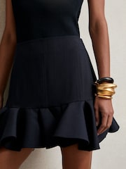 Reiss Navy Robin Ruffle-Hem Mini Skirt - Image 3 of 5