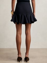 Reiss Navy Robin Ruffle-Hem Mini Skirt - Image 4 of 5