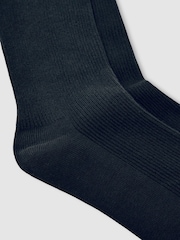 Reiss Black Rae Ribbed Frilly Socks - Image 2 of 3