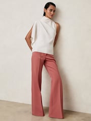 Reiss Ivory Elle One-Shoulder Draped Top - Image 4 of 6