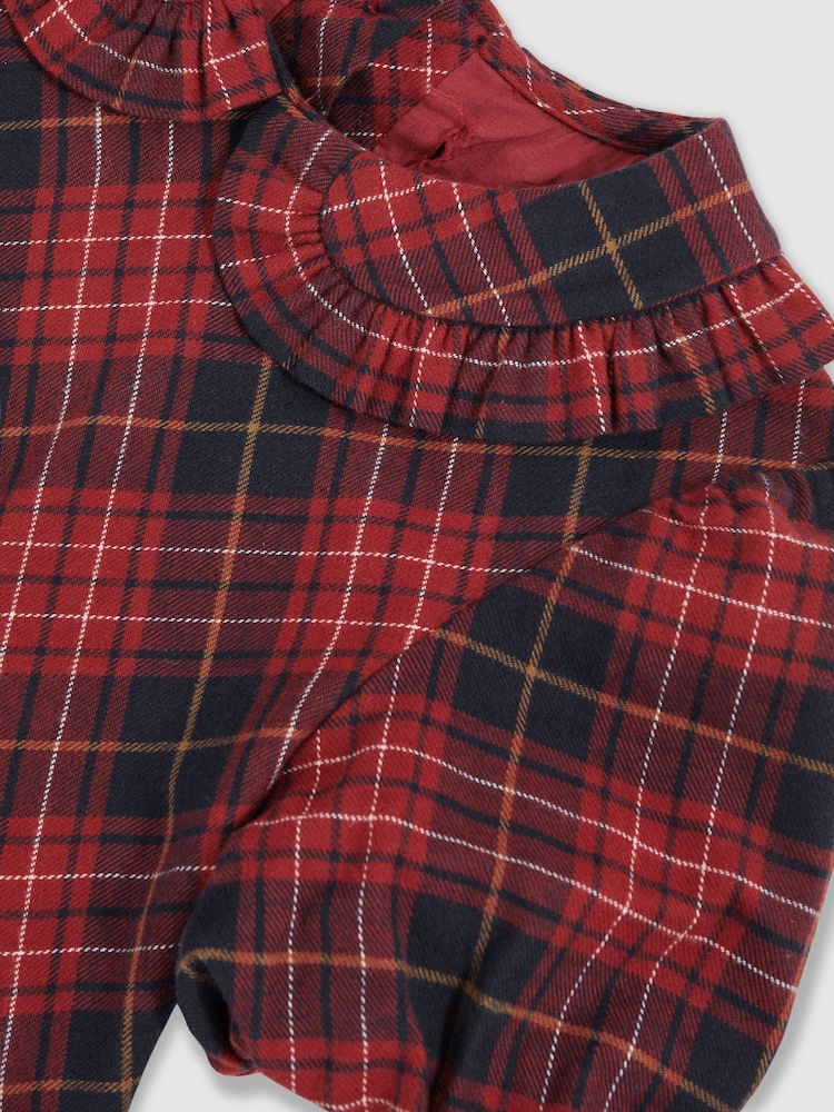 Reiss Red Demi Cotton Peter-Pan Collar Tartan Dress - Image 4 of 4 Reiss Red Demi Cotton Peter-Pan Collar Tartan Dress - Image 4 of 4
