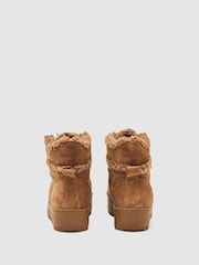 Reiss Tan Siarah Suede Faux-Shearling Trainer Boots - Image 4 of 4