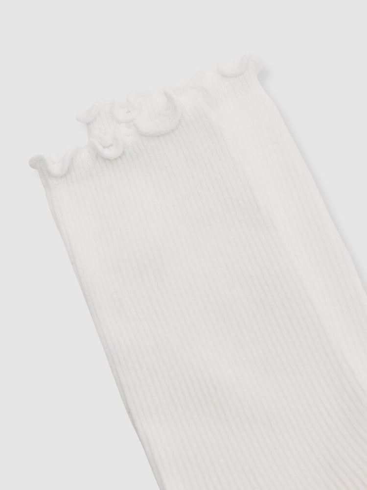 Reiss Cream Rae Ribbed Frilly Socks - Image 3 of 3 Reiss Cream Rae Ribbed Frilly Socks - Image 3 of 3