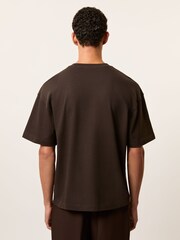 Reiss Brown Rainer Monogram Cotton Oversized T-Shirt - Image 5 of 6