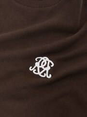 Reiss Brown Rainer Monogram Cotton Oversized T-Shirt - Image 6 of 6
