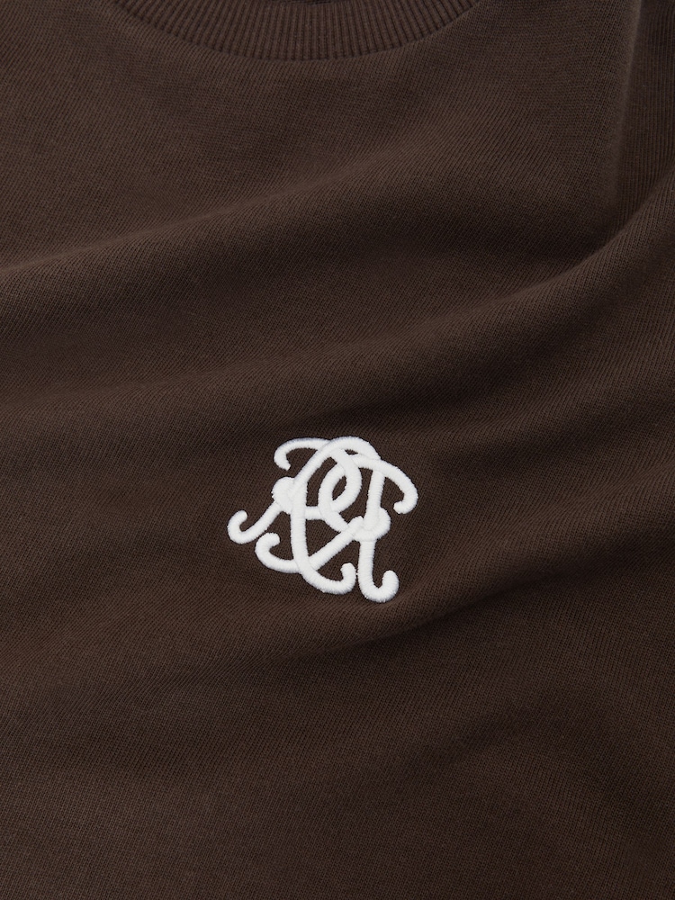 Reiss Brown Rainer Monogram Cotton Oversized T-Shirt - Image 6 of 6 Reiss Brown Rainer Monogram Cotton Oversized T-Shirt - Image 6 of 6