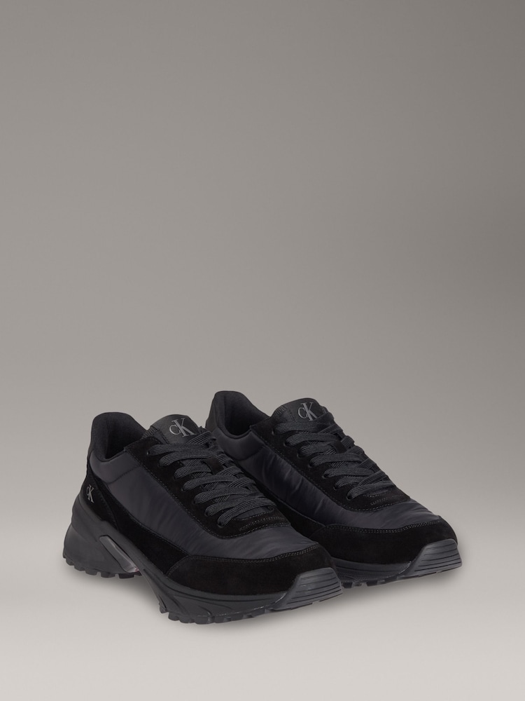 Calvin Klein Black Hike Leather Runner Casual Shoes - Image 2 of 5