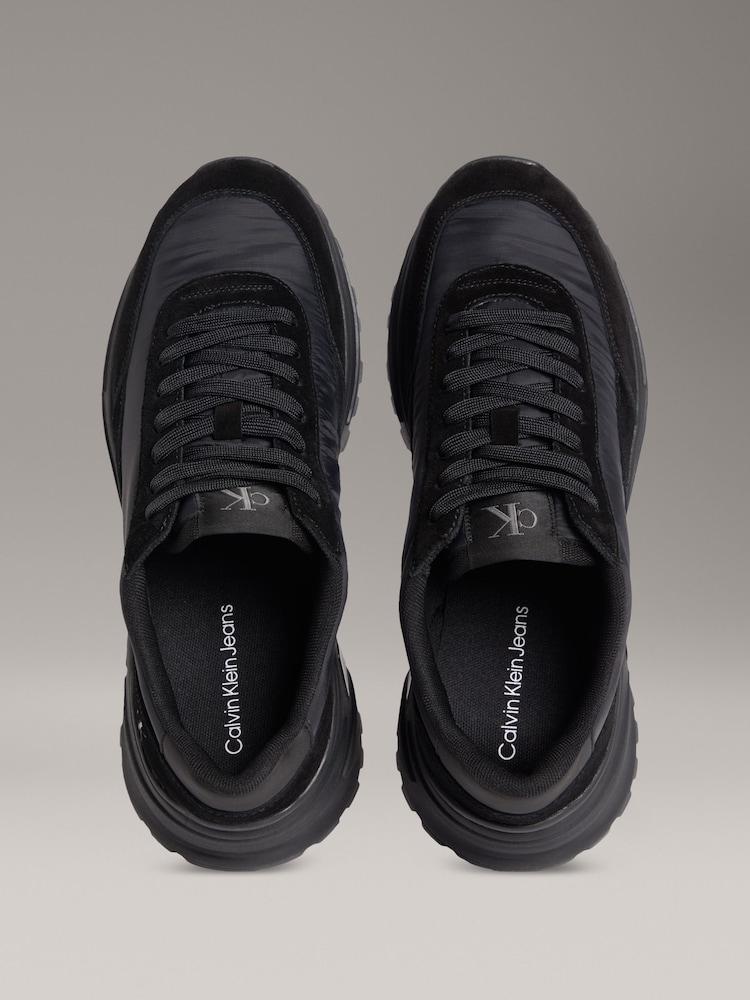 Buy Calvin Klein Black Hike Leather Runner Casual Shoes from  display picture 3