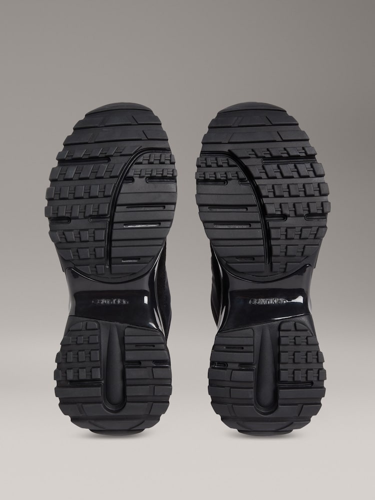 Calvin Klein Black Hike Leather Runner Casual Shoes - Image 5 of 5