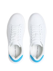 Calvin Klein White Chunky Cupsole Patch Leather Shoes - Image 4 of 5
