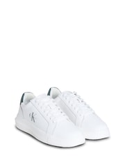 Calvin Klein White Chunky Cupsole Mono Leather Trainers - Image 1 of 4