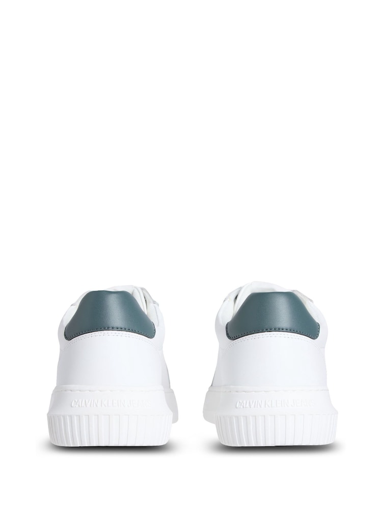 Calvin Klein White Chunky Cupsole Mono Leather Trainers - Image 2 of 4 Calvin Klein White Chunky Cupsole Mono Leather Trainers - Image 2 of 4