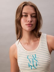 Calvin Klein Yellow Rib Stripe Tank Top - Image 5 of 5