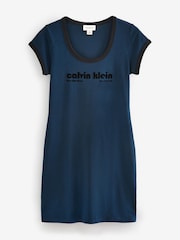 Calvin Klein Blue Short Sleeve Graphic Print Scoop Dress - Image 1 of 1