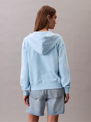 Calvin Klein Blue French Terry Zip Hoodie - Image 3 of 5
