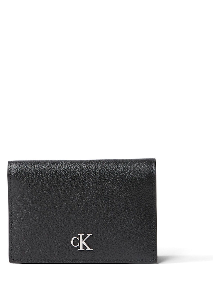 Calvin Klein Black Minimal Monogram Flap Cardcase - Image 1 of 3