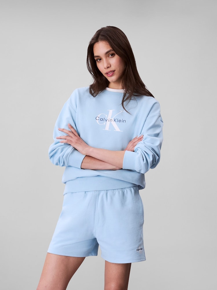 Calvin Klein Blue French Terry Shorts - Image 1 of 6