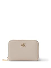 Calvin Klein White Minimal Monogram Leather Wallet - Image 1 of 3