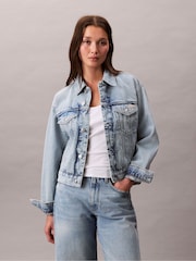 Calvin Klein Blue Trucker Jacket - Image 1 of 5