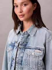 Calvin Klein Blue Trucker Jacket - Image 4 of 5