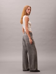 Calvin Klein Grey Low Rise Baggy Dove Jeans - Image 3 of 5