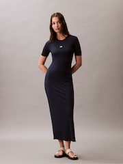 Calvin Klein Modal Rib Short Sleeve Rib Dress - Bild 1 von 5