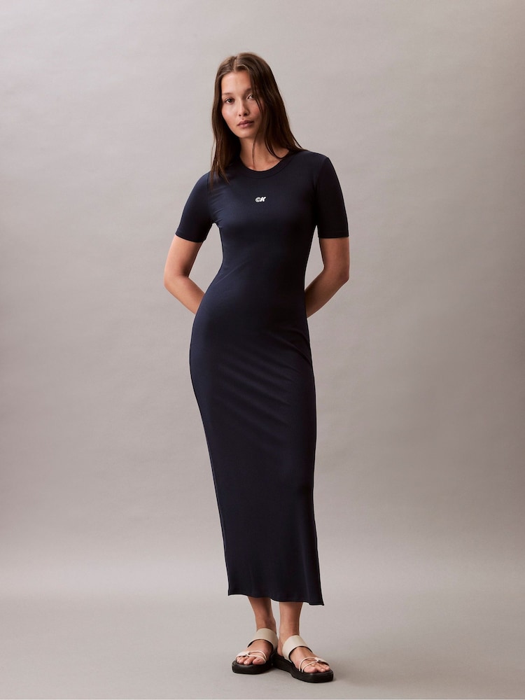 Calvin Klein Modal Rib Short Sleeve Rib Dress - Bild 1 von 5