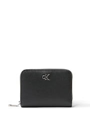 Calvin Klein Black Minimal Monogram Leather Wallet - Image 1 of 2