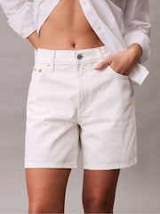 Calvin Klein White Signature 90s Shorts - Image 4 of 5
