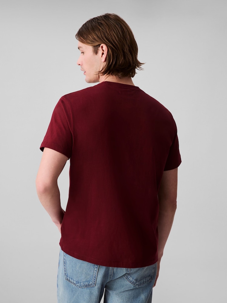 Calvin Klein Red Short Sleeve Easy Monogram T-Shirt - Image 2 of 5 Calvin Klein Red Short Sleeve Easy Monogram T-Shirt - Image 2 of 5