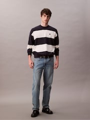 Calvin Klein Blue Relaxed Long Sleeve Striped Jumper - Image 3 of 5