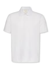 Calvin Klein White Snap Button Pique Polo Shirt - Image 6 of 6