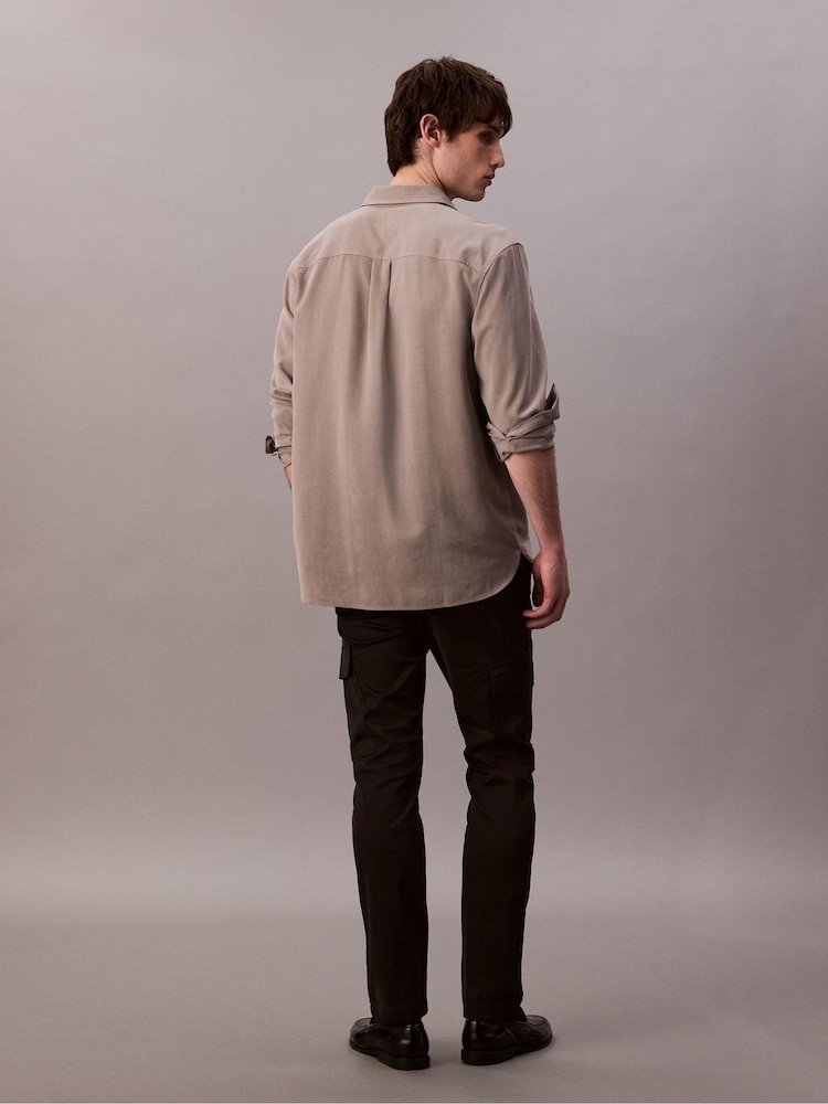 Calvin Klein Black Slim Cotton Stretch Cargo Trousers - Image 2 of 5