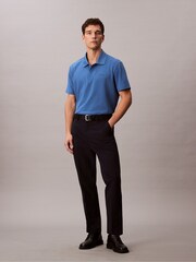 Calvin Klein Blue Pique Snap Button Polo Shirt - Image 4 of 5