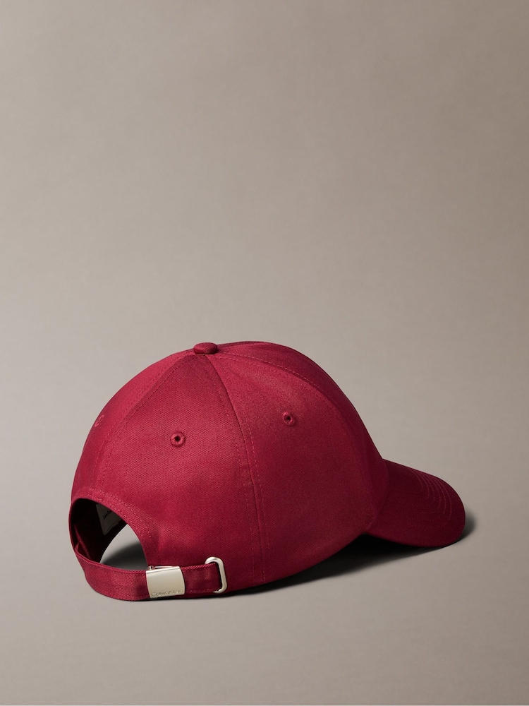 Calvin Klein Red Monologo Embroidery Baseball Cap - Image 2 of 3 Calvin Klein Red Monologo Embroidery Baseball Cap - Image 2 of 3