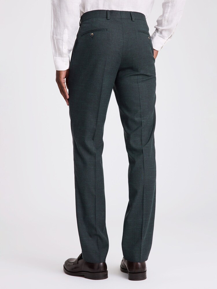 MOSS Green Slim Fit Puppy Tooth Trousers - Image 2 of 3