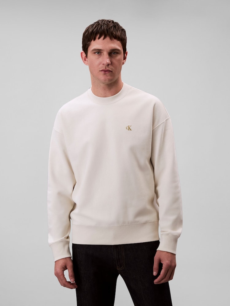 Calvin Klein Brown Premium Terry Sweatshirt - Image 1 of 5