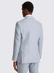 MOSS Blue Tailored Fit Light Linen Jacket - Image 2 of 5