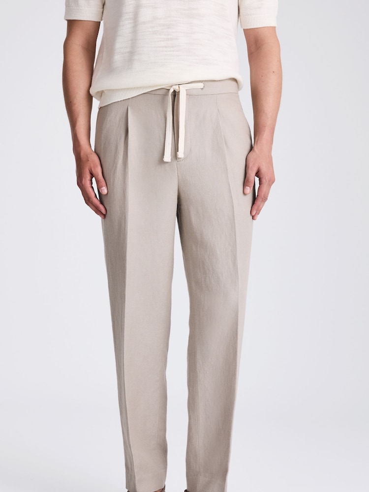 MOSS Natural Wool Linen Beach Trousers - Image 1 of 4 MOSS Natural Wool Linen Beach Trousers - Image 1 of 4