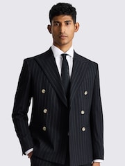 MOSS Blue Slim Fit Stripe Jacket - Image 1 of 5