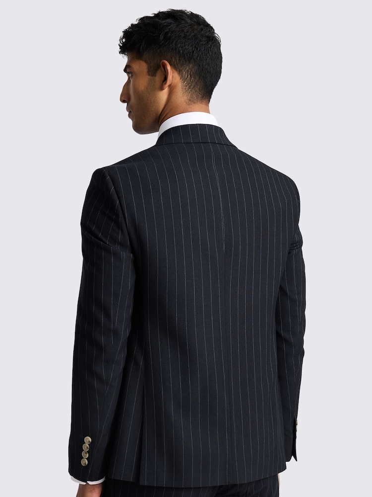 MOSS Blue Slim Fit Stripe Jacket - Image 2 of 5
