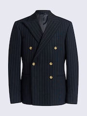 MOSS Blue Slim Fit Stripe Jacket - Image 5 of 5