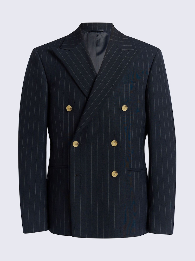 MOSS Blue Slim Fit Stripe Jacket - Image 5 of 5
