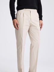 MOSS Natural Light Pleated Trousers - Image 1 of 3