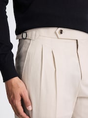 MOSS Natural Light Pleated Trousers - Image 2 of 3