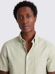 MOSS Green Short Sleeve Washed Oxford 100% Cotton Shirt - Image 2 of 3