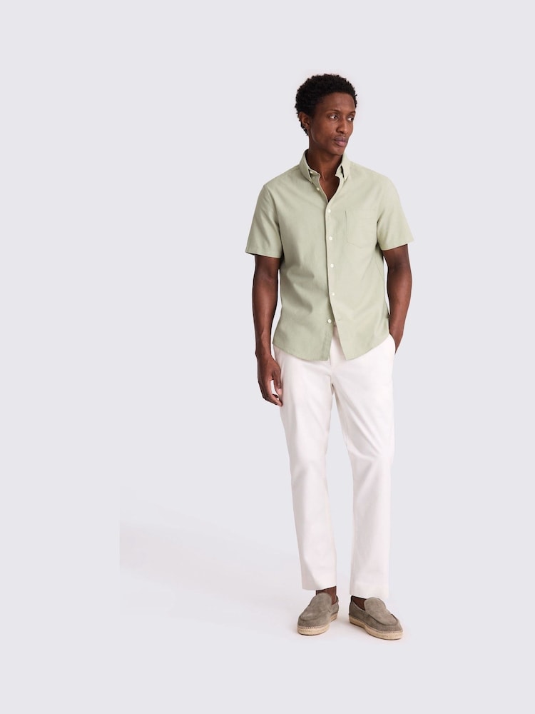 Camisas MOSS Oxford lavado de manga curta 100% algodão - Imagem 3 de 3