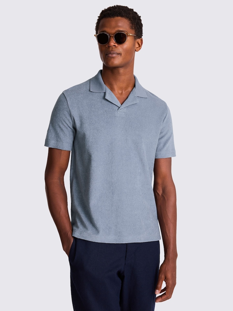 Terry Towelling Skipper 100% Cotton Polo Shirt - Image 1 of 4